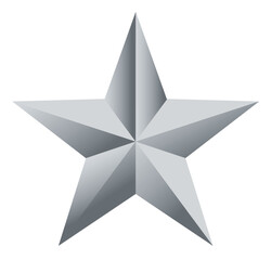 Etoile argentée en relief sur fond transparent