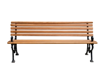 Empty wooden park bench