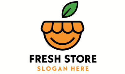 Fresh Store, Modern Healthy Produce Logo, FreshLogo, HealthyStore, OrganicBrand, NaturalMarket, EcoFriendly, GreenDesign, FruitIcon, ModernLogo, CleanDesign, FlatLogo,