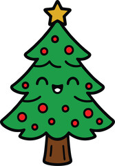 Cute Christmas Tree Vector