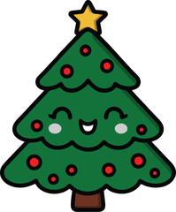 Cute Christmas Tree Vector