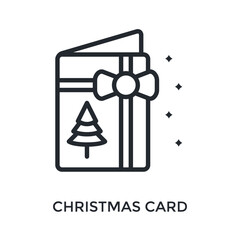 Christmas Card Icon Outline Style. Vector Illustration For Graphic Design