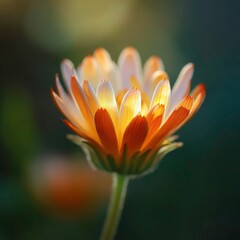 Vibrant Wildflower Opening in Warm Sunlight Close Up