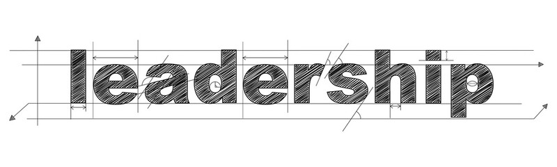 LEADERSHIP black draft text banner on transparent background