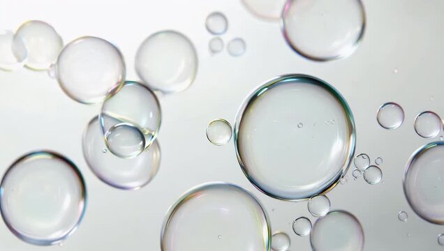 Macro Closeup Transparent Bubble with Iridescence