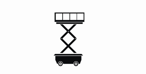 IScissor lift icon  construction platform equipment vector illustration