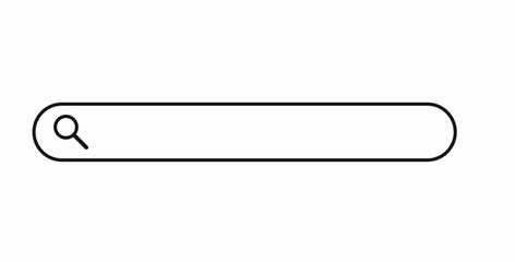 Minimal search bar icon with magnifying glass — web interface and UI element vector illustration