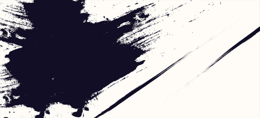 Dark Ink Splash and Brush Stroke Grunge Abstract Background