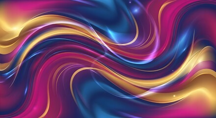 Obraz premium Abstract Liquid Swirl Vector Background with Iridescent Colors, Translucent Layers and Magical Energy