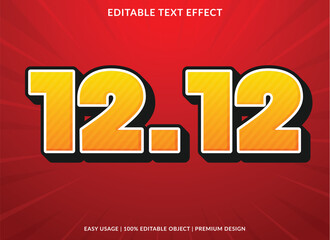 1212 sale promotion text effect template design use for business brand and promotion background	
