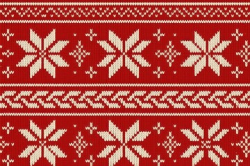 Obraz premium Traditional festive knitted pattern