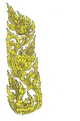 Naklejka premium abstract vector background​ illustration​ of line​Thai​ pattern​ frame​ and​ corner​ background​ 