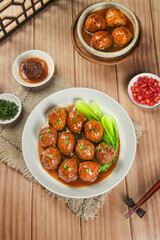 Braised Meatballs with Bok Choy Traditional Chinese Cuisine Special Banquet Dinner