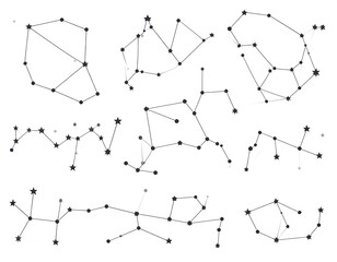 Collection of simplified, interconnected celestial constellations