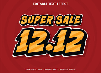 1212 sale promotion text effect template design use for business brand and promotion background	