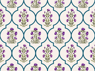 Vector Hand drawn colourful geometric flowers Motifs African boho paisley, seamless patterns with floral for fabric Ethnic Indian Pattern, textiles, clothing, wrapping paper, backdrop, banner.
