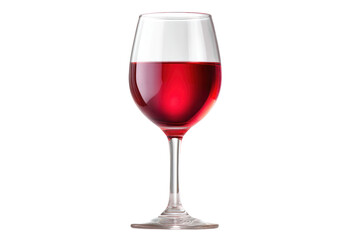 Elegant wine glass filled with rich red wine, showcasing the vibrant color and clarity, perfect for dining and celebration moments. Isolated on transparent background.