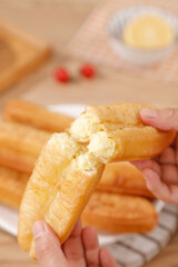 Making Crispy Cheese-Filled Fritters - Golden Fried Sandwich Snack Food Preparation