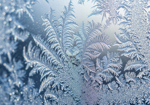 Snowflakes softly landing on a windowpane - Winter Solitude, Space for text overlay. - Powered by Adobe