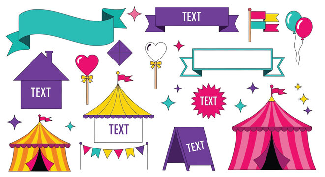 Vibrant circus elements for festive celebrations and event design