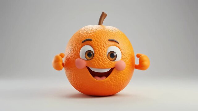 Full-body orange-shaped character