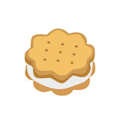 Cookies, cracker in flat style. Vector illustration of sweets in isometry on white background Isolated illustration.