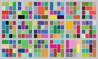 Colorful abstract geometric grid pattern with diverse rectangles and squares