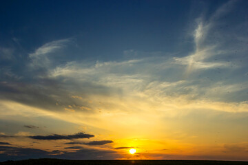 Dramatic sunset and sunrise sky