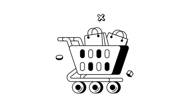 Add to cart process during digital shopping experience Animation MP4 File
