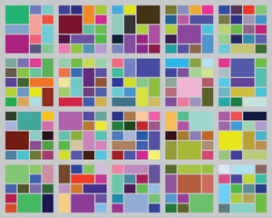 Colorful geometric pattern, abstract mosaic of varied rectangles squares
