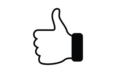 Clean and Simple Thumbs Up Icon Illustration on White Backdrop