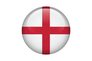 Obraz premium England flag icon glossy button with English national symbol isolated on white background