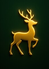 Fototapeta premium Elegant golden deer silhouette wallpaper.