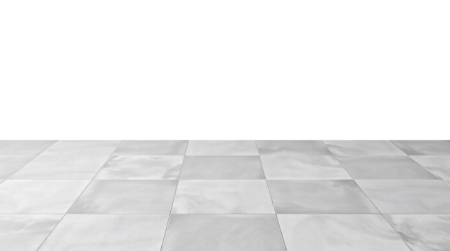 Grey tile floor isolated on transparent background