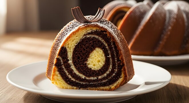 Delicious marble bundt cake recipe with chocolate swirl and powdered sugar dessert bakery treat idea