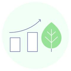 Sustainable Business Growth, Eco Performance Progress, Green Economic Development, Environmental Growth Analytics, Growth Chart, Leaf
