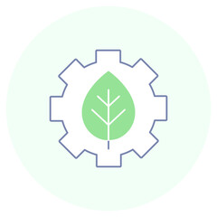 Eco Settings Icon, Sustainable Management, Eco Process Optimization, Green Engineering Settings, Environmental Operations Control