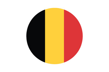 Fototapeta premium Belgium flag in a circle a simple flat vector design isolated on white background