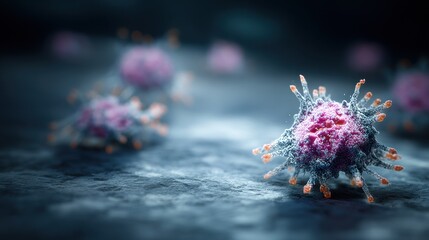 Microscopic depiction of a virus cell detailed structure medical illustration