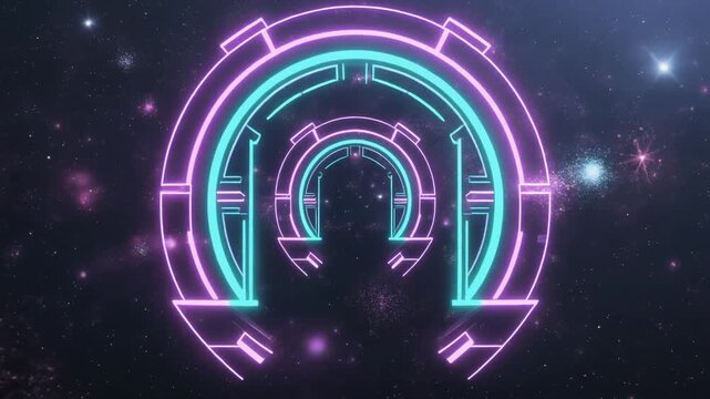 a mysterious and modern cosmic atmosphere, ideal for science fiction, technology, or video game themed projects.