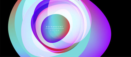 Abstract concentric circles, vibrant colors blend. Modern design, smooth gradients create dynamic visual effect. Minimalist aesthetic.