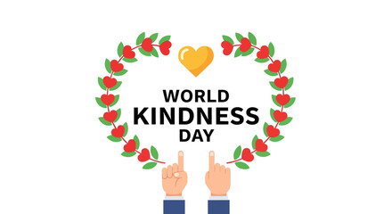 World Kindness Day Celebration Wreath Illustration