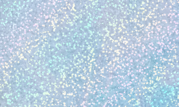 パステルカラーのきらめきの星型ホログラム