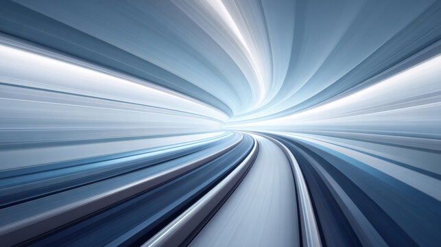 Futuristic motion blur representing speed, technology, and movement in a sleek and dynamic environment. - Powered by Adobe
