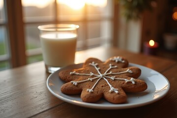 Morning Christmas coffee and fresh gingerbread