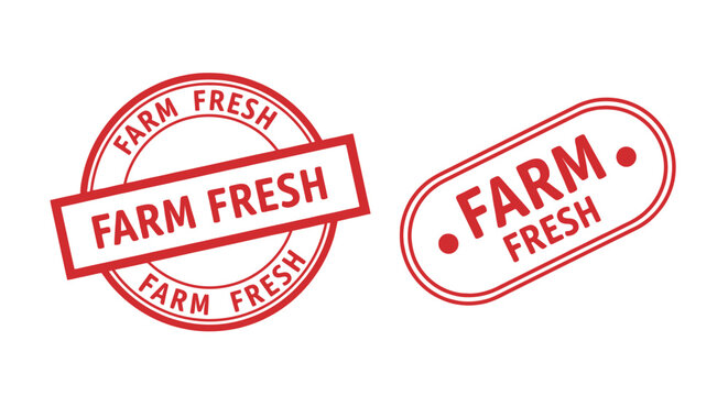 Promote farm fresh produce with these vibrant red stamp designs today