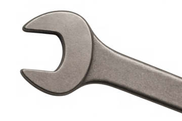 Metal wrench providing essential tool for repair, service, maintenance, and construction work, isolated on transparent background