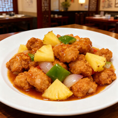 Sweet and Sour Chicken with Pineapple and Bell Peppers