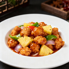 Sweet and Sour Chicken with Pineapple and Bell Peppers