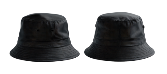 Two dark gray bucket hats